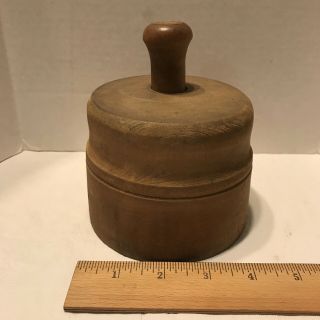Primitive Antique Wood Hand Carved Butter Press Wheart Stamp Mold 2