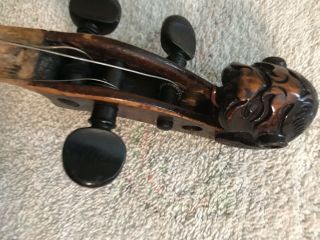 Violin Broken Over 300 Years Old With Hand Carved Scroll 2