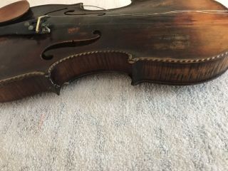 Violin Broken Over 300 Years Old With Hand Carved Scroll 4
