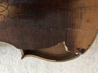 Violin Broken Over 300 Years Old With Hand Carved Scroll 8