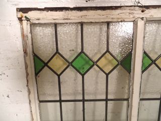 Large Antique Vintage Stained Glass Window (08077) NS 4