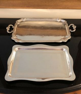 Two Sterling Silver Trays,  K&h Ltdo Birmingham And Peruvian 925,  Weight 1,  313gr