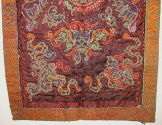 Antique Tibetan Horse Blanket Animal Trappings Chinese Embroidery Oriental Rug 10
