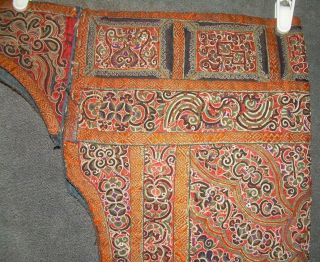 Antique Tibetan Horse Blanket Animal Trappings Chinese Embroidery Oriental Rug 11