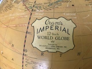 CRAM ' S IMPERIAL WORLD GLOBE WITH ATLAS HOLDING UP THE WORLD 6