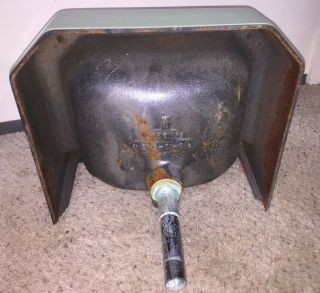 Vintage Mid Century Modern Enameled Cast Iron Bathroom Sink 1954 GREEN Farmhouse 6