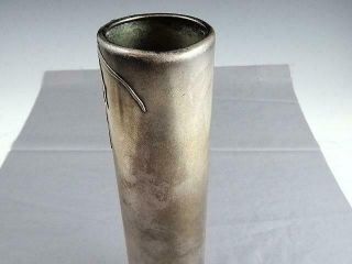HEINTZ Metal Art Studio Vase - Silver on Bronze 9 