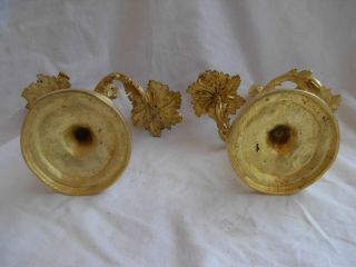ANTIQUE FRENCH GILT BRONZE CANDLE HOLDERS,  LOUIS XV STYLE,  EARLY 20th 12