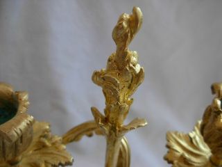 ANTIQUE FRENCH GILT BRONZE CANDLE HOLDERS,  LOUIS XV STYLE,  EARLY 20th 9