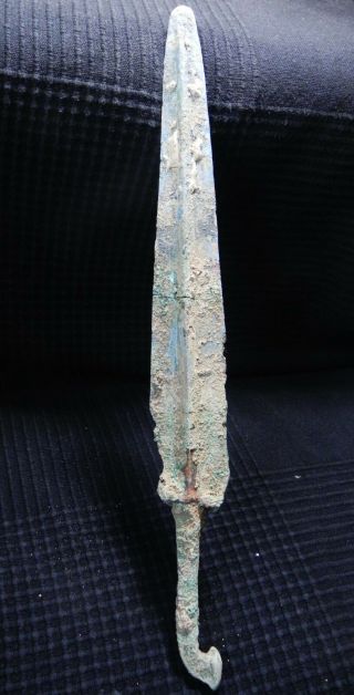 Zurqieh - Over 3000 Years Old Bronze Spear Head - 35 Cm,  13 3/4 " Long
