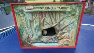 Old Vintage Emenee Electronic Jungle Target Shooting Gallery Game Gun Toy RARE 2