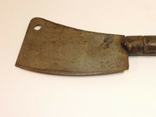 Antique Meat Cleaver Wolf Sayer Heller Chicago 7 Pigs Head 2