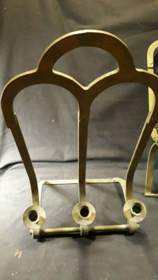 Large Bronzed Architectural Gothic ARCH Wrought Iron Candle Wall Sconces 5