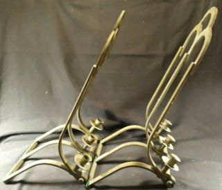 Large Bronzed Architectural Gothic ARCH Wrought Iron Candle Wall Sconces 7