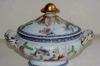 Antique Chinese Export Famille Rose Enameled Tureen,