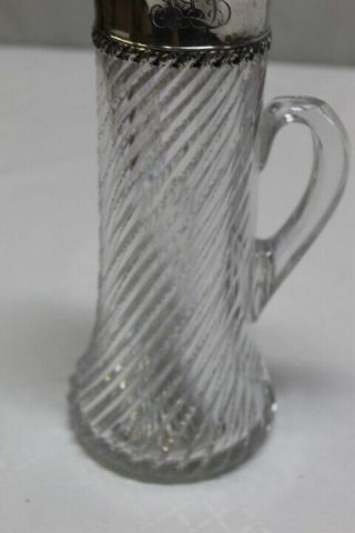 Antique TIFFANY & CO Sterling Silver Brilliant Cut Glass Water Pitcher 10