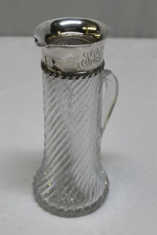 Antique TIFFANY & CO Sterling Silver Brilliant Cut Glass Water Pitcher 2