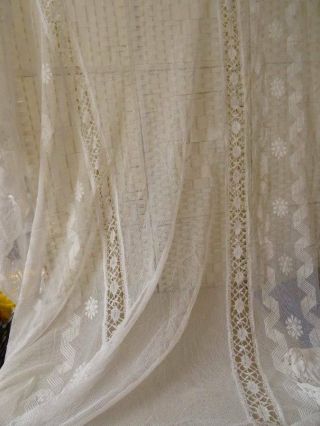An Exquisite Huge Antique French Tulle Lace Bedspread Panel C.  1910