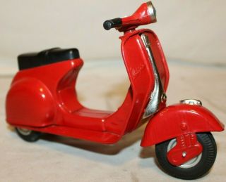 STUNNING BEAUTY 1950 ' s Bandai Japan VESPA GS Tin Friction Toy SCOOTER MOTORCYCLE 4