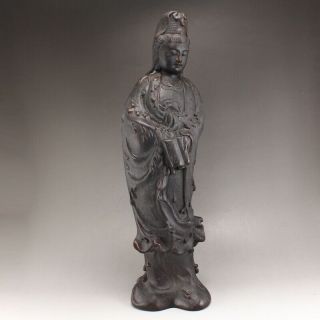 Vintage Chinese Chenxiang Wood Kwan - Yin Statue