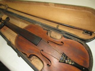 Antique Gsb Violin,  Bow Hard Cased Needs Strung And Horsehair