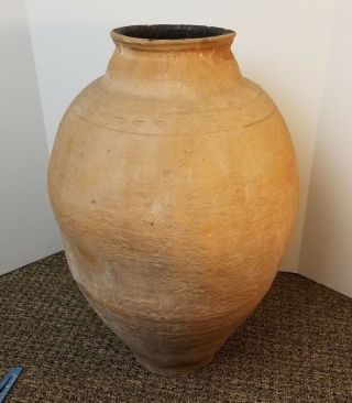 Antique Greek Spanish Roman Olive Jar Large Terra - Cotta Clay Vessel