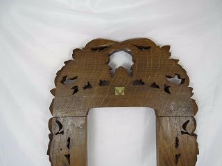 Antique French Hand Carved Oak Wood Panel/Frame - Black Forest Mirror 10