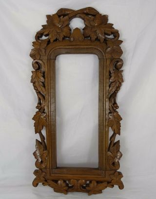 Antique French Hand Carved Oak Wood Panel/frame - Black Forest Mirror
