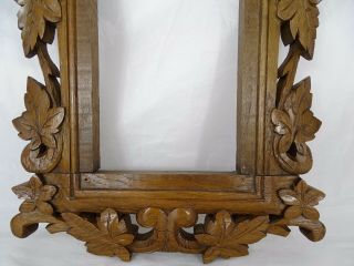 Antique French Hand Carved Oak Wood Panel/Frame - Black Forest Mirror 2