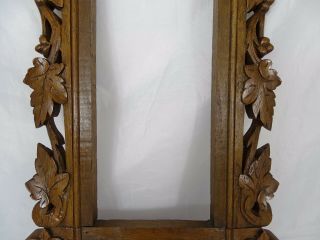 Antique French Hand Carved Oak Wood Panel/Frame - Black Forest Mirror 3