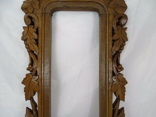 Antique French Hand Carved Oak Wood Panel/Frame - Black Forest Mirror 4