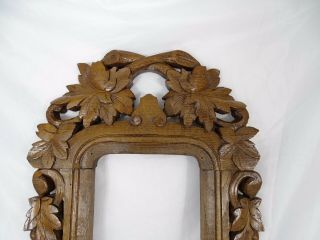 Antique French Hand Carved Oak Wood Panel/Frame - Black Forest Mirror 5