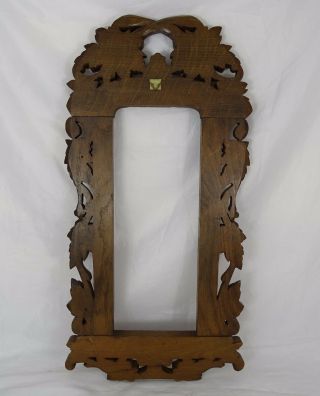 Antique French Hand Carved Oak Wood Panel/Frame - Black Forest Mirror 8