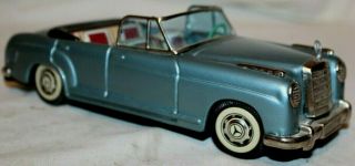 BEAUTY 1959 Vtg Bandai Japan MERCEDES BENZ 2/9 CONVERTIBLE Tin Friction Toy Car 4