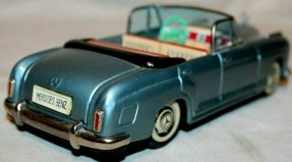 BEAUTY 1959 Vtg Bandai Japan MERCEDES BENZ 2/9 CONVERTIBLE Tin Friction Toy Car 6