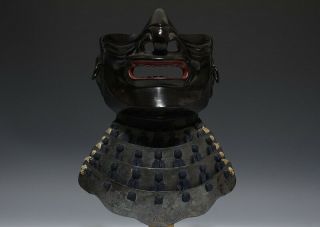 Japan Antique Edo menpo iron yoroi Kabuto mask Armor koshirae katana samurai 武将 2