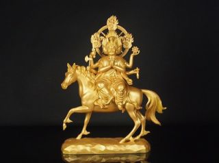 Japanese,  Japan,  Hayagriva,  batokannon statue Buddha horse riding Bodhisattva 36cm 2