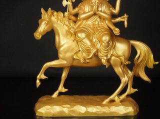 Japanese,  Japan,  Hayagriva,  batokannon statue Buddha horse riding Bodhisattva 36cm 5