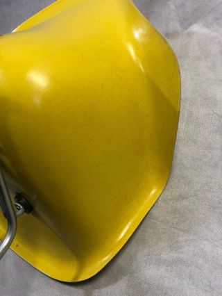 Eames Herman Miller Fiberglass Arm Shell Chair Yellow Mid Century Modern 7