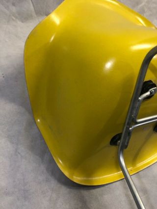 Eames Herman Miller Fiberglass Arm Shell Chair Yellow Mid Century Modern 8