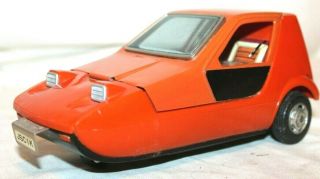Rare 1969 Vtg Bandai Japan Bond Reliant Bug Tin Toy Battery - Operated 3 - Wheel Car