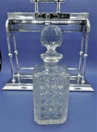 Victorian Silver Plated 3 Bottle Locking Tantalus C.  1880 9