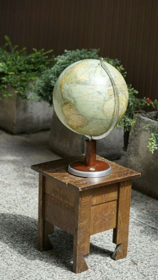 1938 Rare German Columbus Earth Terrestrial Globe Model 200 Erdglobus W/ Compass