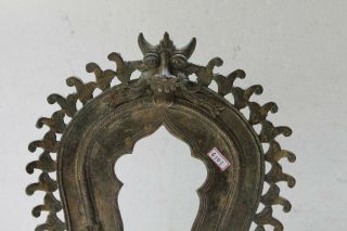 Old Antique Brass Big Size Fine Yali Figure Engraved Shrine Arch NH6101 2