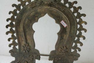 Old Antique Brass Big Size Fine Yali Figure Engraved Shrine Arch NH6101 3