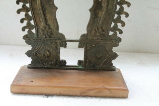 Old Antique Brass Big Size Fine Yali Figure Engraved Shrine Arch NH6101 4