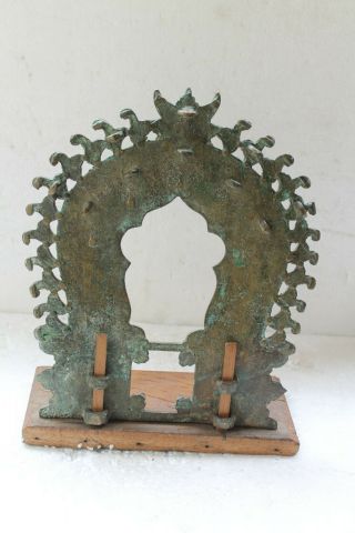 Old Antique Brass Big Size Fine Yali Figure Engraved Shrine Arch NH6101 8