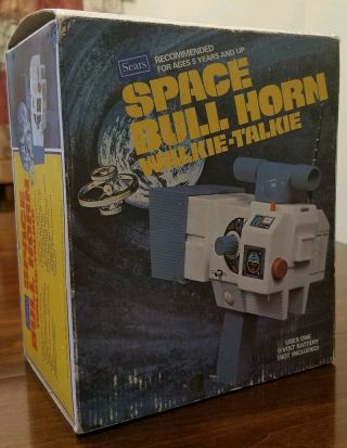 Space Bull Horn Communication Toy W/original Box 4966652 Sears 1970s