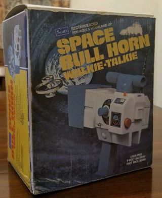 Space Bull Horn Communication Toy w/Original Box 4966652 Sears 1970s 2