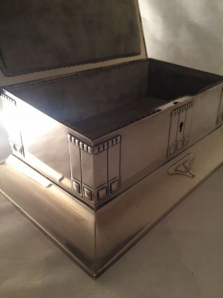 WMF Silver plated Arts And Crafts Jewelry Box Casket Lined 11
